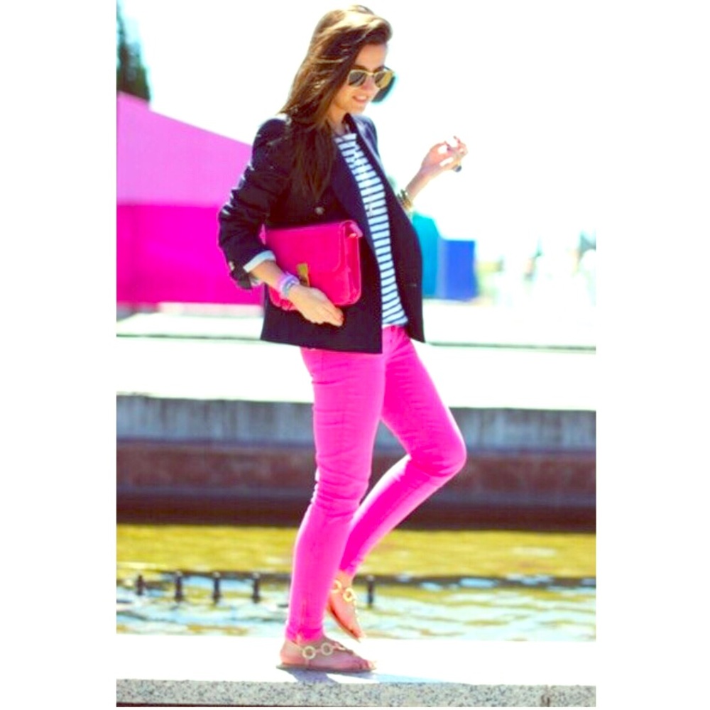 J. Crew Hot Pink Skinny Jeans